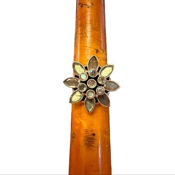 Jewelry - PTI 925 Sterling Silver Labordorite Ring Blue/Green Stone Size 8